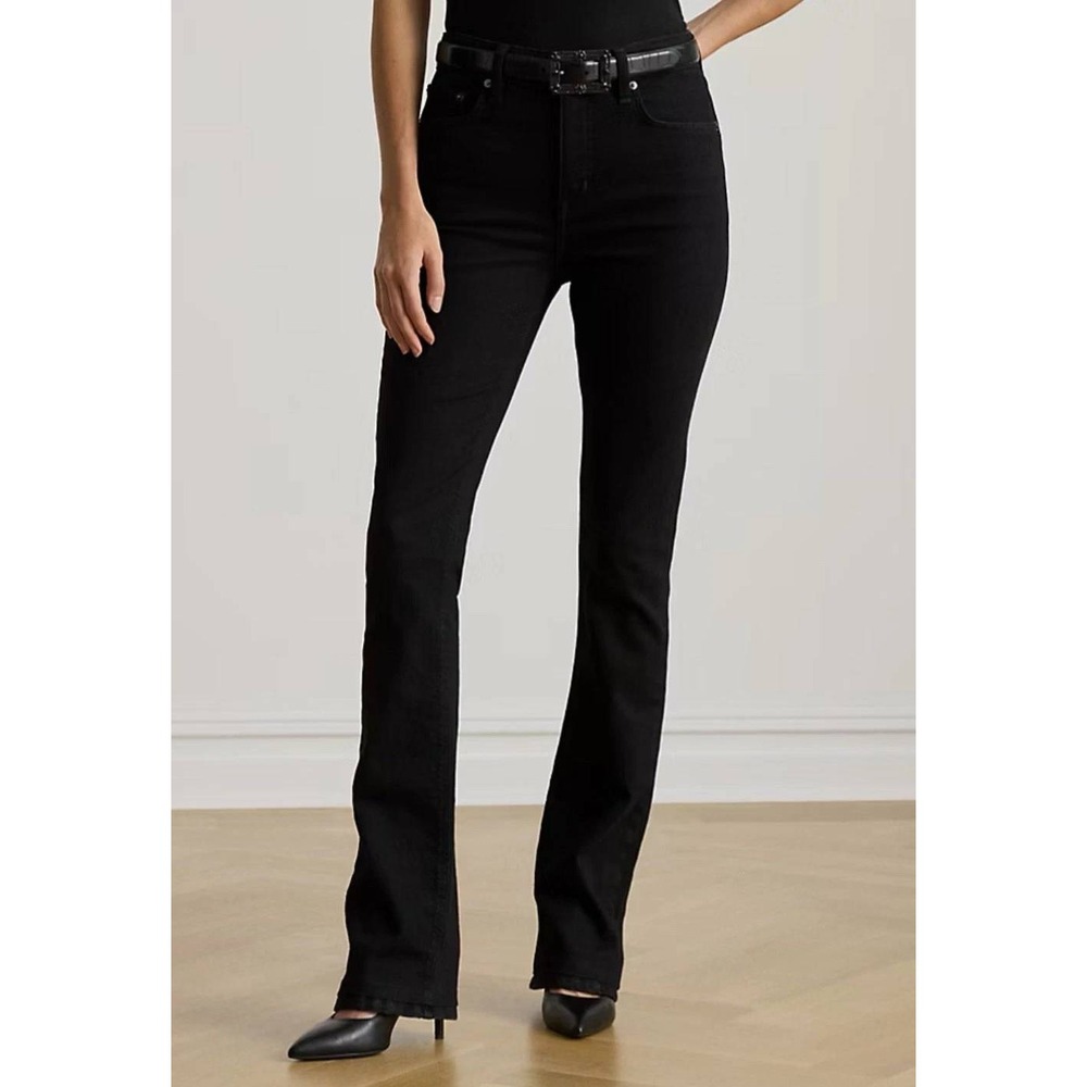 Lauren Ralph Lauren Womens‎ Classic Old Money Jeans Black Size 14P Minimalist
